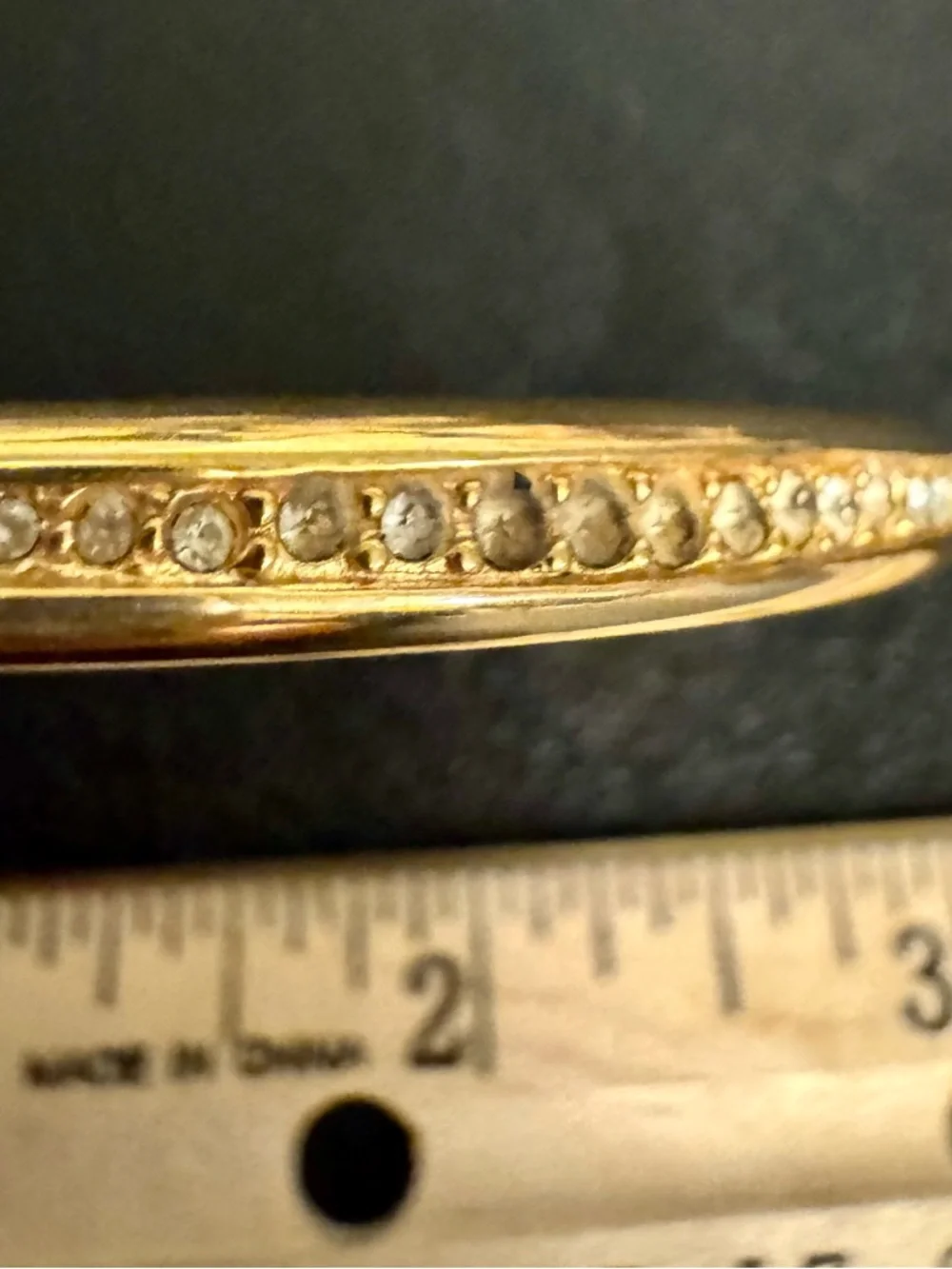 Joan Rivers Gold Rhinestone Edge Bangle Bracelet - Picture 7 of 10